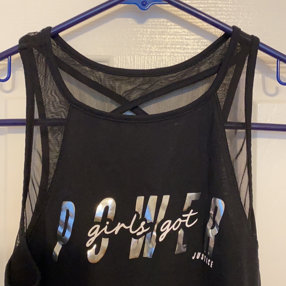 Justice Active Black Tank size 14/16 - Picture 4 of 9